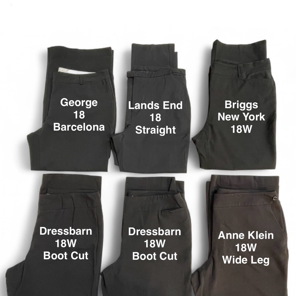 6pc Collection Dressbarn Black Boot Cut Wide Leg Pants Bundle - Picture 2 of 2